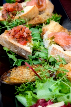 Sandwich with vegetables and fishの写真素材