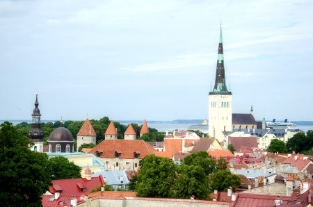 Old Town of Tallinn, Estoniaの写真素材