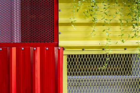 Background wall zinc sheets.の写真素材