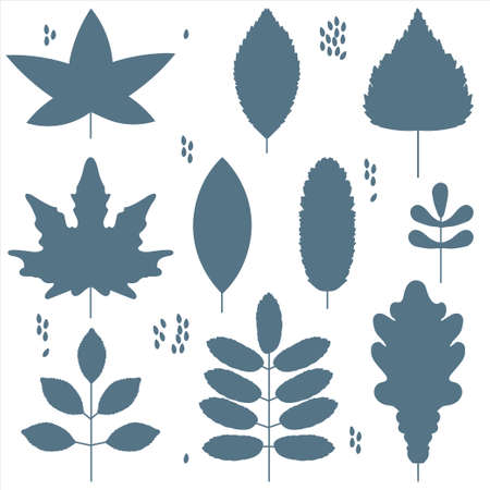 Vector pattern with blue autumn leaves shapeのイラスト素材