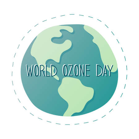 World Ozon Day banner with blue Earthのイラスト素材