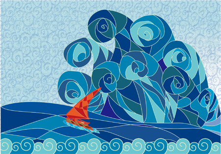 Storm boatのイラスト素材