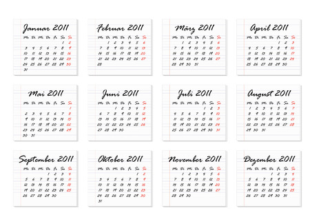 Calendar 2011 in Germanのイラスト素材