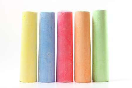 chalks in a variety of colors isolated on white background