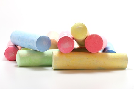 colorful chalks isolated on white background