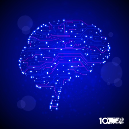 circuit board vector background, technology illustration, form of brain eps10のイラスト素材