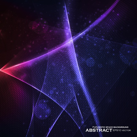 Abstract vector background, shiny space, futuristic wave illustration eps10のイラスト素材