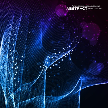 Abstract vector background, shiny space, futuristic wave illustration eps10のイラスト素材