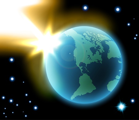 Vector of earth in space, eps10のイラスト素材