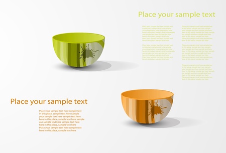 eps10 abstract colored tableware, prepare event kitchen, dishware on table のイラスト素材