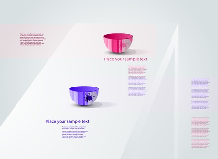 eps10 abstract colored tableware, prepare event kitchen, dishware on table のイラスト素材