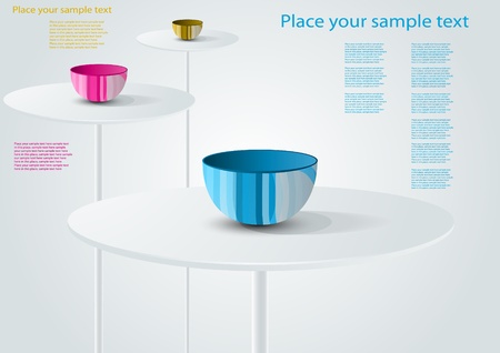 eps10 abstract colored tableware, prepare event kitchen, dishware on table のイラスト素材
