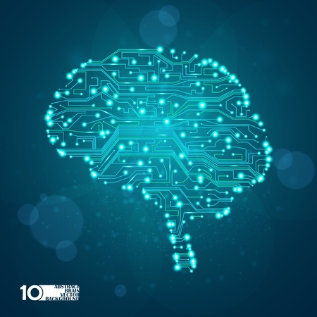 circuit board vector background, technology illustration, form of brain eps10のイラスト素材