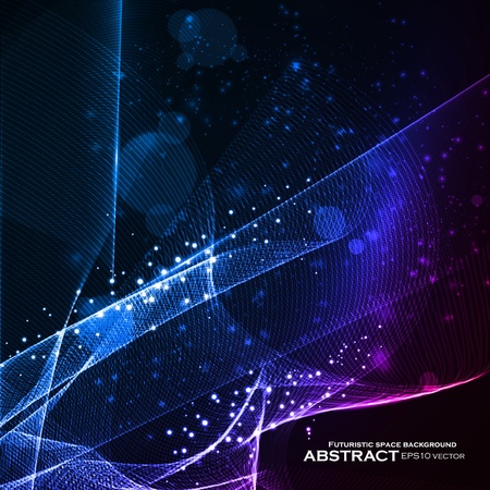 Abstract vector background, shiny space, futuristic wave illustration eps10のイラスト素材