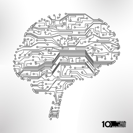 circuit board vector background, technology illustration, form of brain eps10のイラスト素材