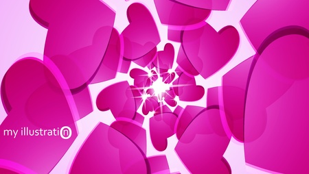 hearts floating in space, bright event romantic honeymoon love celebration eps10のイラスト素材
