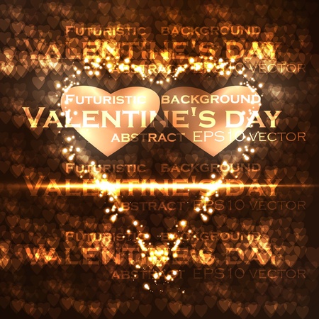 Vector valentines hearts illustration, abstract background , futuristic heart eps10のイラスト素材