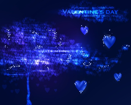 Valentines day illustration, abstract tree in the hearts background eps10のイラスト素材