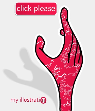 cartoon hand cursor click button, pointer navigation vector illustrationのイラスト素材