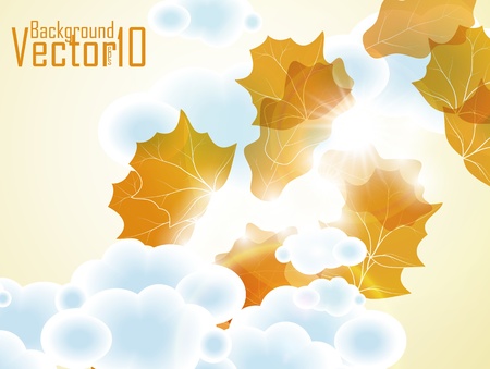 Creative clouds, futuristic illustration sky, presentation artistic scenic space, colorful environment leaf eps10のイラスト素材
