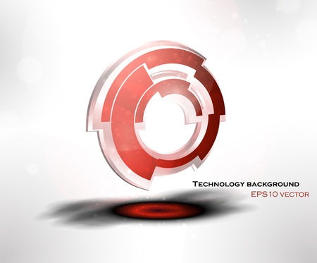 Abstract background with 3D technological object vector icon and place for your text, eps10のイラスト素材