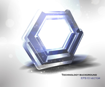 Abstract background with 3D technological object vector icon and place for your text, eps10のイラスト素材