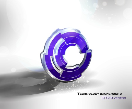 Abstract background with 3D technological object vector icon and place for your text, eps10のイラスト素材