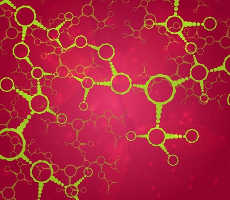 Futuristic dna, abstract molecule, cell illustration の写真素材
