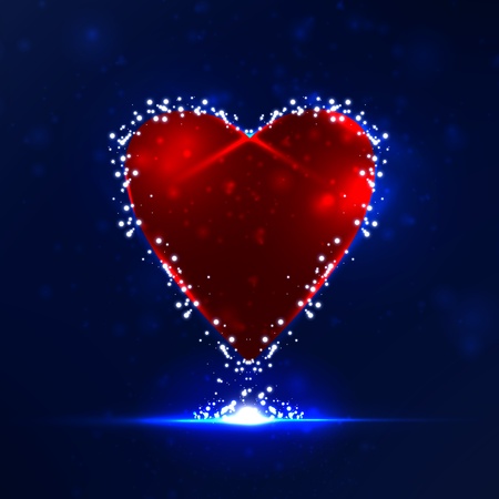 Futuristic heart  illustration, abstract backgroundの写真素材