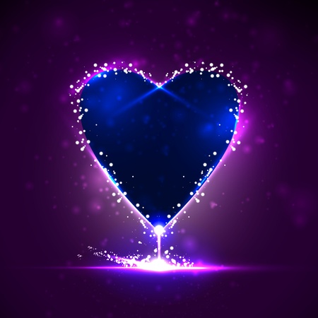 Futuristic heart  illustration, abstract backgroundの写真素材
