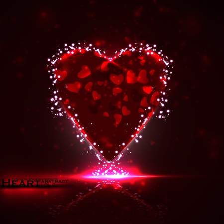 Futuristic heart, abstract background, vector illustration eps10のイラスト素材