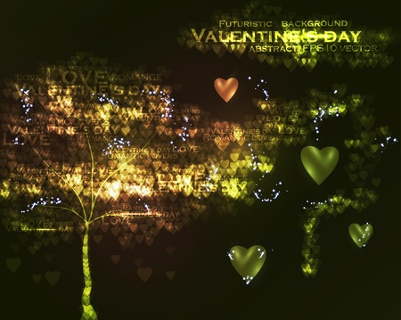 Valentines day illustration, abstract tree in the hearts background eps10のイラスト素材