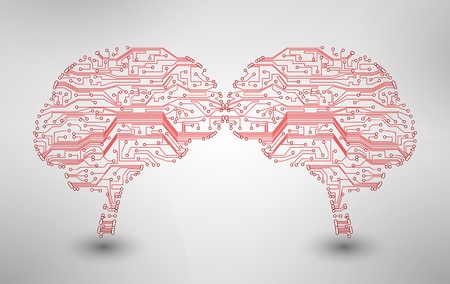 circuit board background, technology illustration, form of brainの写真素材