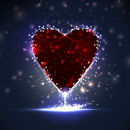 Futuristic heart, abstract backgroundの写真素材