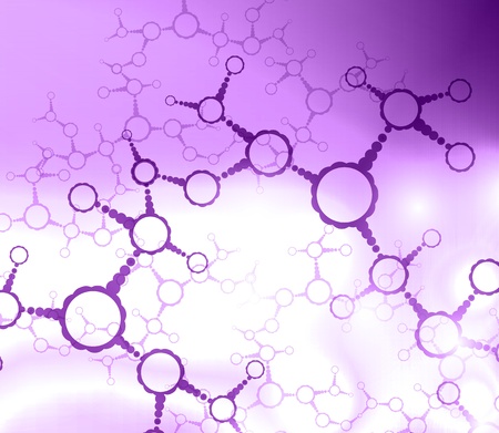 Futuristic dna, abstract molecule, cell illustrationの写真素材