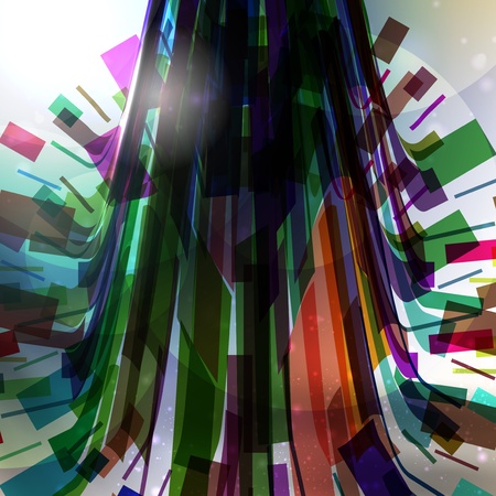 Abstract background, futuristic colorful strip, technology illustrationの写真素材