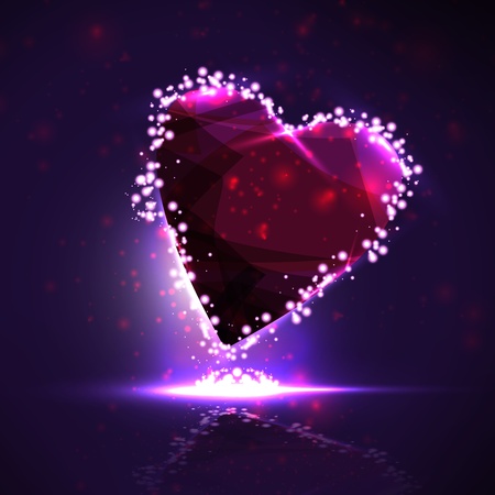 Futuristic heart, abstract backgroundの写真素材