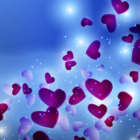 Valentines Hearts backgroundの写真素材