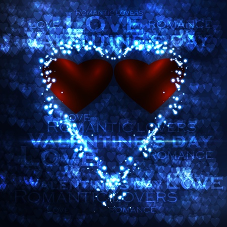 valentines hearts illustration, abstract background , futuristic heartの写真素材