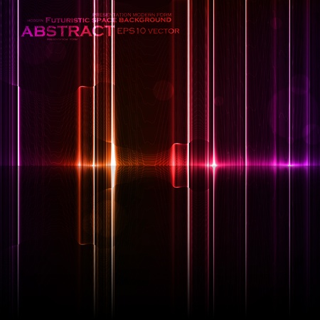 Technology template. Neon abstract, reflection lines のイラスト素材