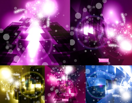 set for abstract background, stylish futuristic illustration のイラスト素材