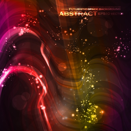 Abstract background, shiny space, futuristic wave illustration のイラスト素材
