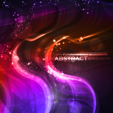 Abstract vector background, shiny space, futuristic wave illustration のイラスト素材