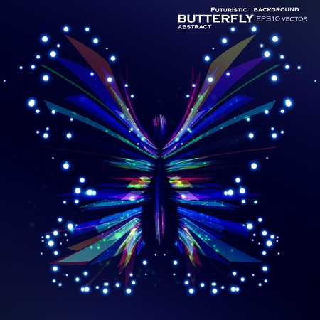 Shiny Butterfly abstract vector, futuristic colorful strip, stylish illustrationのイラスト素材