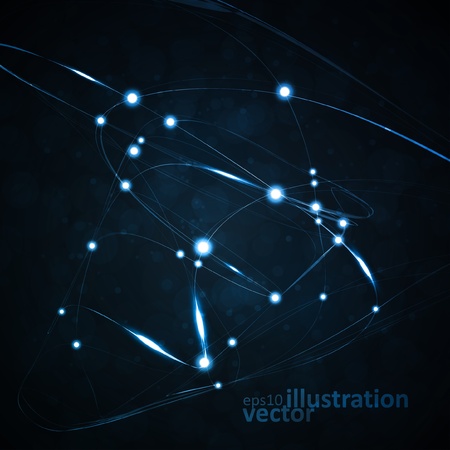 Abstract vector background, shiny space, futuristic wave illustrationのイラスト素材