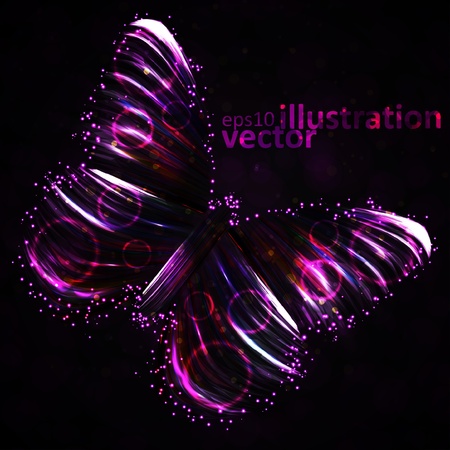 Shiny Butterfly abstract vector, futuristic colorful strip, stylish illustrationのイラスト素材