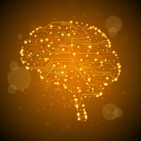 circuit board background, technology illustration, form of brainの写真素材