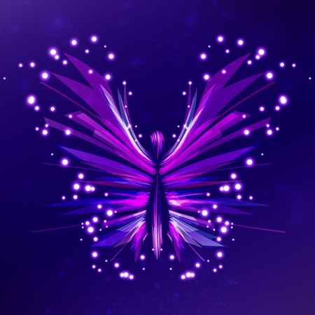 Shiny Butterfly abstract, futuristic colorful strip, stylish illustrationの写真素材