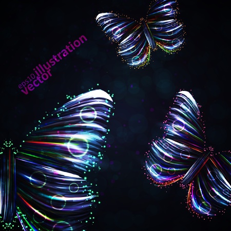 Shiny Butterfly abstract vector, futuristic colorful strip, stylish illustration eps10のイラスト素材