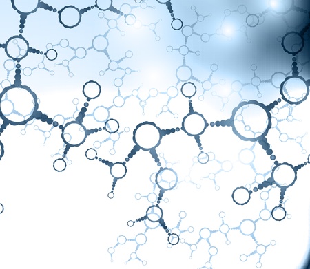 Futuristic dna, abstract molecule, cell illustration の写真素材